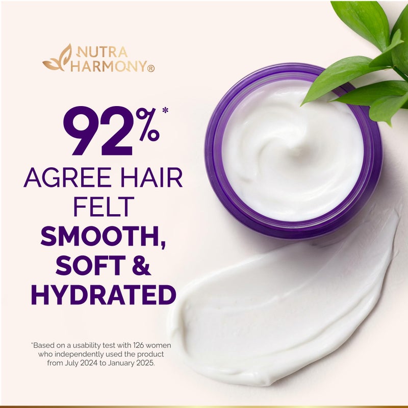 NUTRAHARMONY Hydrating Hair Mask - Deep Conditioning Treatment for Dry, Frizzy & Damaged Hair - Keratin Mask with Coconut & Argan Oils, Collagen & Wheat Protein - Smooths, Softens & Controls Frizz, Curl-Safe, 10oz - Image 4