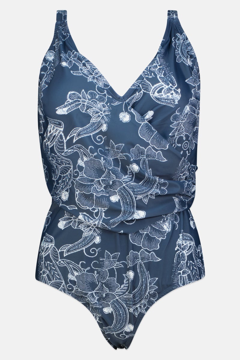 Caribbean Sand مايوه نسائي بلس سايز مزود ببطانة بنمط زهور، متعدد الألوان - Image 2