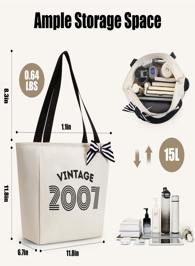 Vavabox Birthday Gifts for Women, Unique 16 18 30 40 50 60th Years Tote Bag, Vintage Handbag Gifts for Her Daughter Mom (1976, Beige) - Image 3