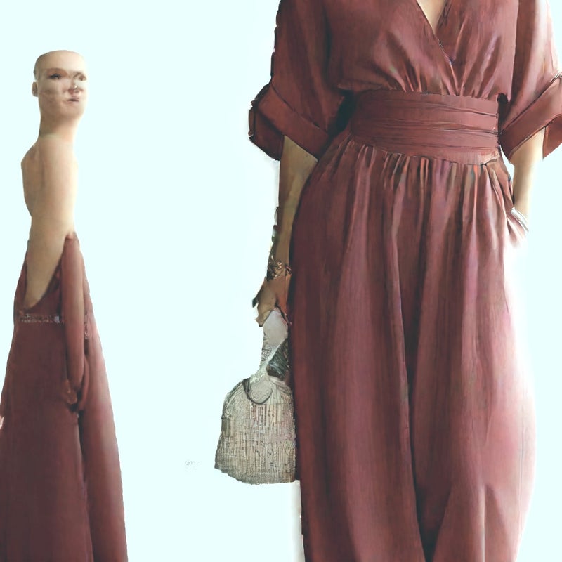 Elegant V-Neck Waist-Cinching Jumpsuit for Women - Image 4