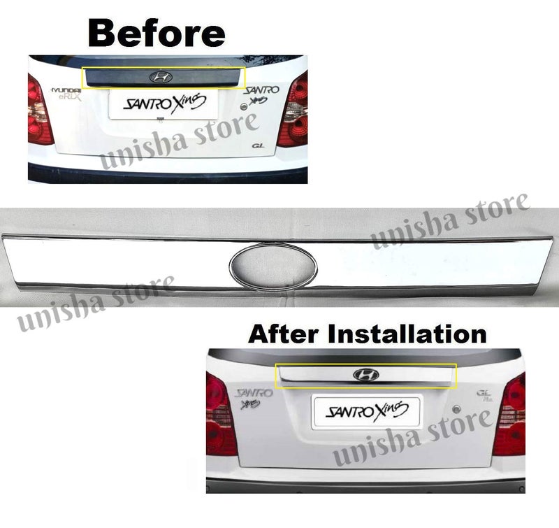 WheelCore Rear Number Plate Chrome Garnish Patti for Hyundai Santro Xing - Image 2