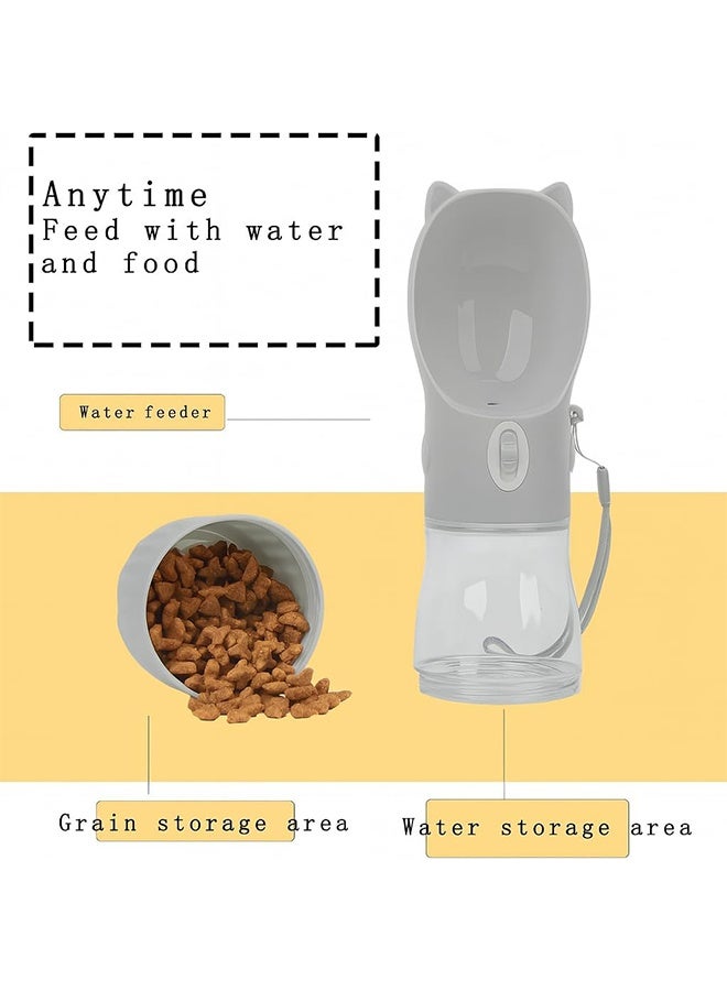 Dog Water & Food Bottle, Portable, Leak-Proof Water Bottle with Food Container for Outdoor Walking, Pet Water Dispenser for Puppy, Cats, Hamsters, Rabbits and Other Animals - Image 4