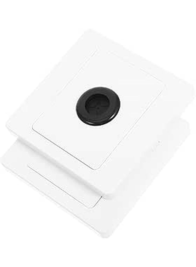 2Pcs 86 Type White Wall Plate With Cable Pass Through Rubber Gasket - Image 1