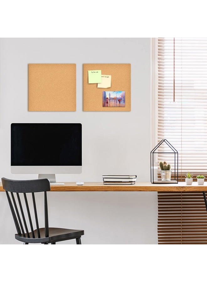 Aitakatta 20x20cm Cork Board Tiles - Self-Adhesive Bulletin Boards for Home, Office, School - 5mm, 2pc - Image 3