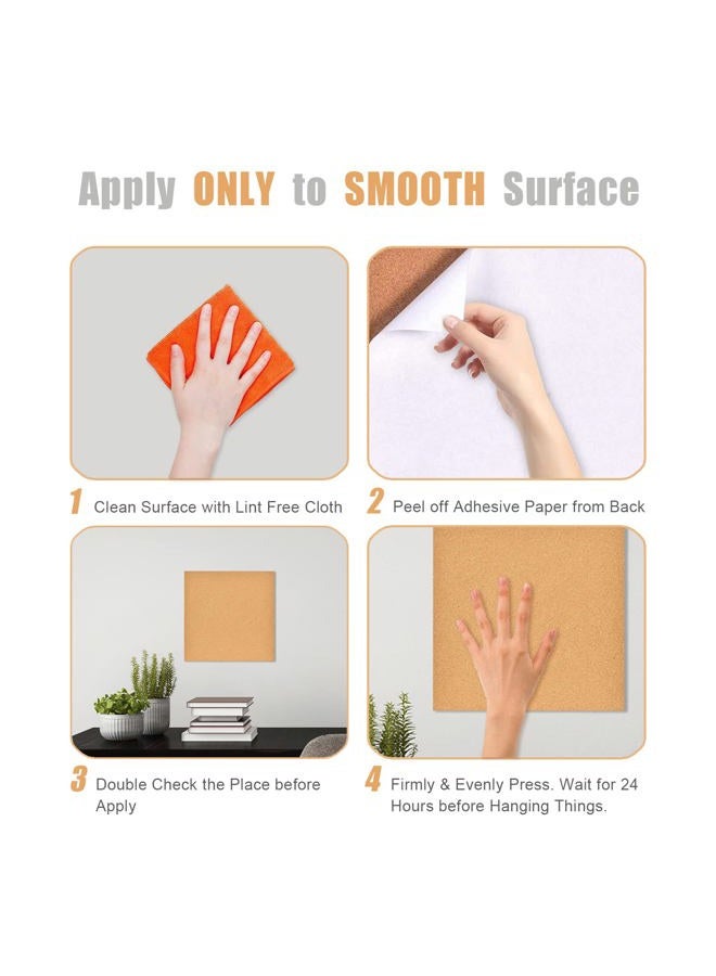 Aitakatta 20x20cm Cork Board Tiles - Self-Adhesive Bulletin Boards for Home, Office, School - 5mm, 2pc - Image 4