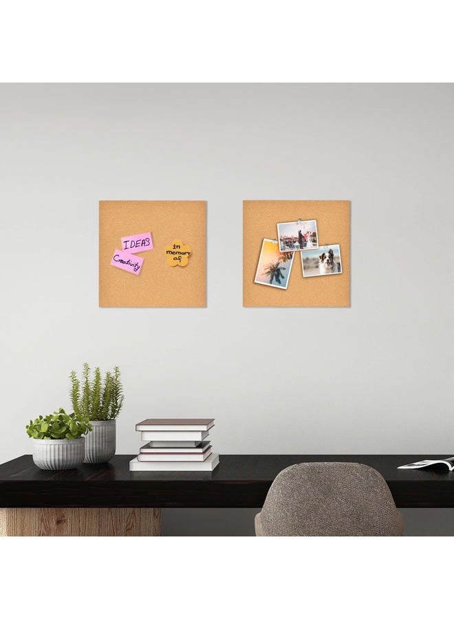 Aitakatta 20x20cm Cork Board Tiles - Self-Adhesive Bulletin Boards for Home, Office, School - 5mm, 2pc - Image 5