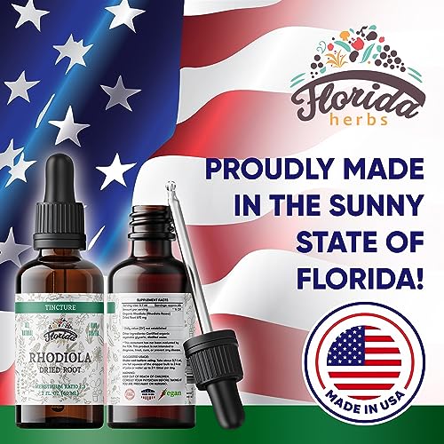 FLORIDA HERBS Rhodiola Tincture, Organic Rhodiola Extract (Rhodiola Rosea) Dried Root Health Supplement, Non-GMO in Cold-Pressed Organic Vegetable Glycerin 2 oz, 670 mg - Image 4