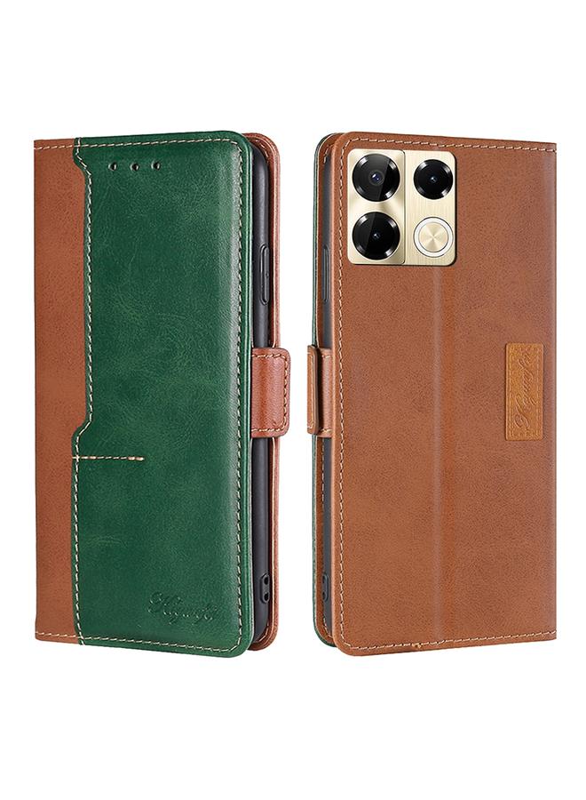 Zaboon Case For Infinix Note 40 Pro 5G Contrast Color Side Buckle Leather Phone Case - Image 1
