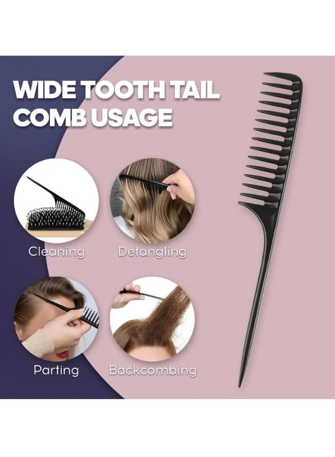 طقم فرشاة شعر خشبية مكون من قطعتين، فرشاة شعر الخنزير والمشط، لفك التشابك وتصفيف الشعر، فرشاة شعر مضادة للكهرباء الساكنة بمقبض مريح للشعر السميك والمجعد والرفيع والطويل والقصير والرطب والجاف للرجال والنساء والأطفال - Image 5