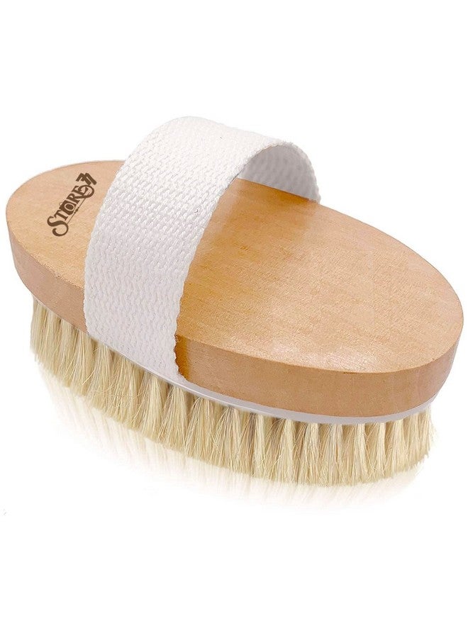 NIDY® Wet and Dry Body Brush Exfoliator Soft Bristle Brush Naturally Exfoliates Dead Skin, Smooths Cellulite, Slows Aging, Body Brush, Natural Bristle Exfoliating Body Skin Dry Brush for Lymphatic - Image 1
