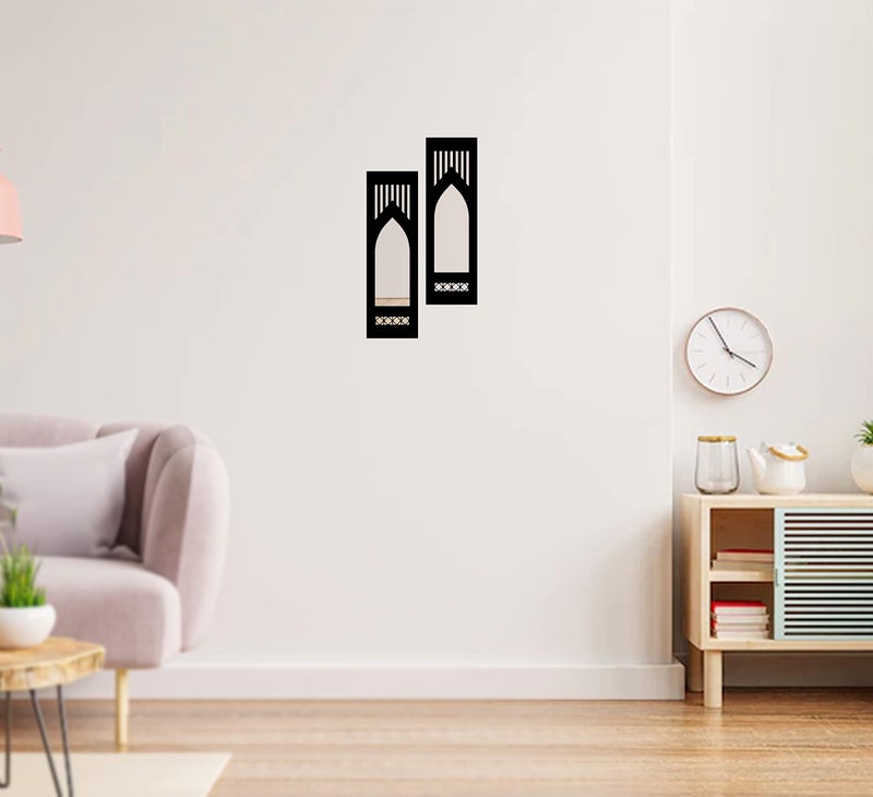 Creative Arts n Frames Set of 2 Wall Décor Hand Crafted Wooden Wall Mirror Panel or Jharokha for Living Room Bedroom Lobby Modern Wall Panels for Wall Decor (4x13 inch) (Jharokha 1 4x13 inch Mirror) - Image 5