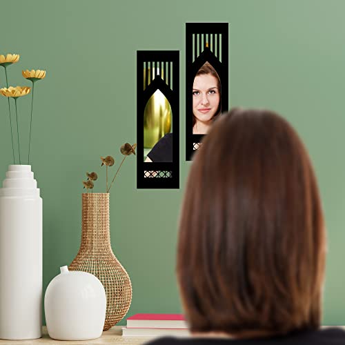 Creative Arts n Frames Set of 2 Wall Décor Hand Crafted Wooden Wall Mirror Panel or Jharokha for Living Room Bedroom Lobby Modern Wall Panels for Wall Decor (4x13 inch) (Jharokha 1 4x13 inch Mirror) - Image 3