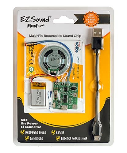 EZSound MultiPlay Light Activated Recordable Sound Chip | Records and Plays Multiple Songs and Messages | Create Recordable Custom Music Box | Light MP3 Music Sensor for Crafts, Hobbies, and Keepsakes - Image 1