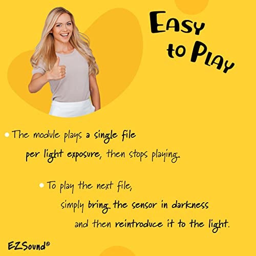 EZSound MultiPlay Light Activated Recordable Sound Chip | Records and Plays Multiple Songs and Messages | Create Recordable Custom Music Box | Light MP3 Music Sensor for Crafts, Hobbies, and Keepsakes - Image 5