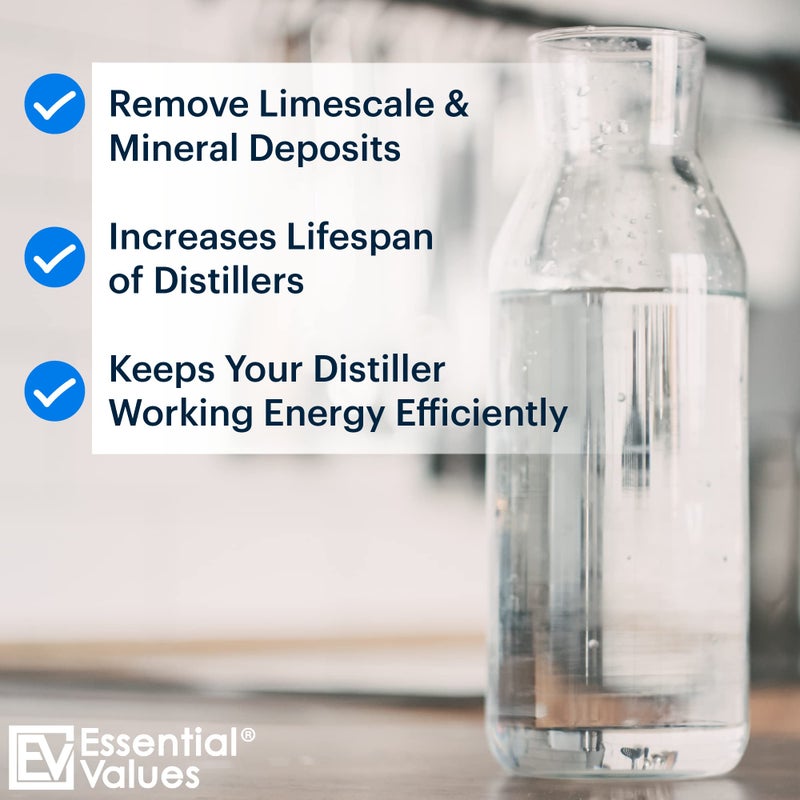Essential Values 4Lb Citric Acid Powder Cleaning For Water Distillers - Bulk 4 Lbs Universal Descaler For Distilling Machines  Kettles & More - Remove Limescale & Mineral Buildup - For Waterwise & Other Distillers - Image 5