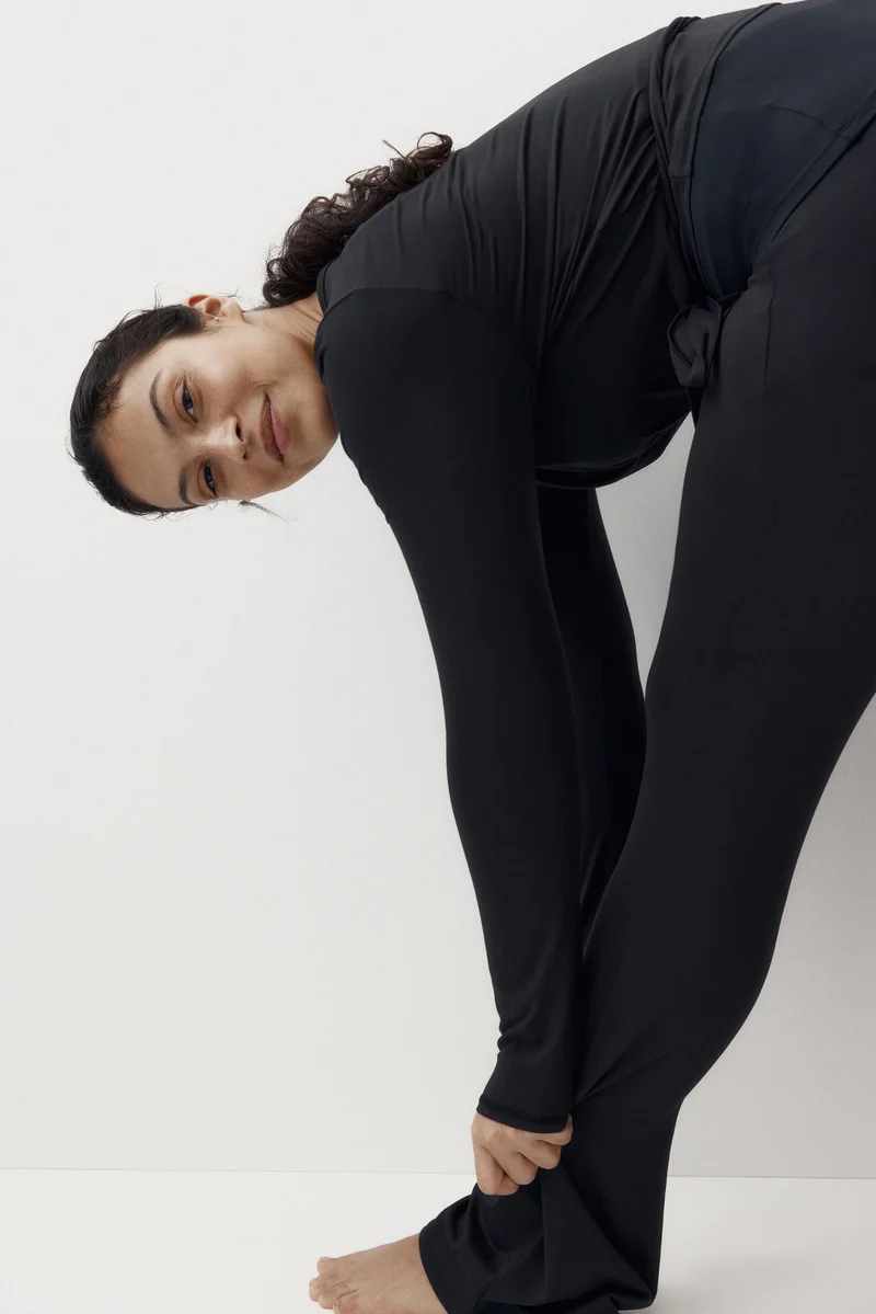 H&M Flared brushed jersey trousers