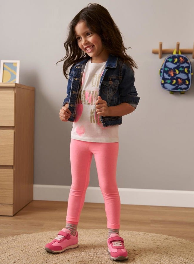 Simple Joys by Carter's Girls' 3-Pack Leggings, Navy/Pink/Denim, 3T - Image 3