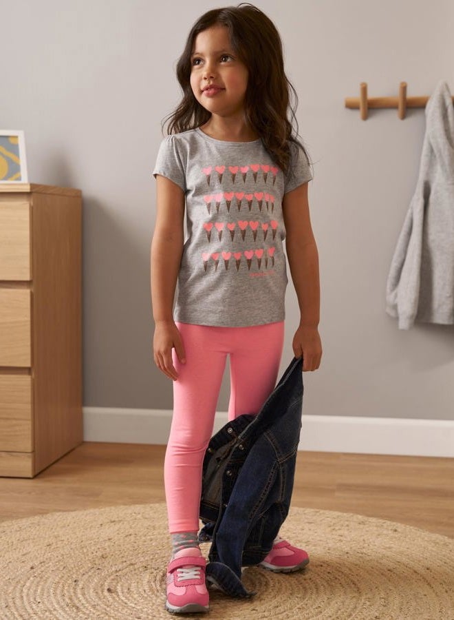 Simple Joys by Carter's Girls' 3-Pack Leggings, Navy/Pink/Denim, 3T - Image 4