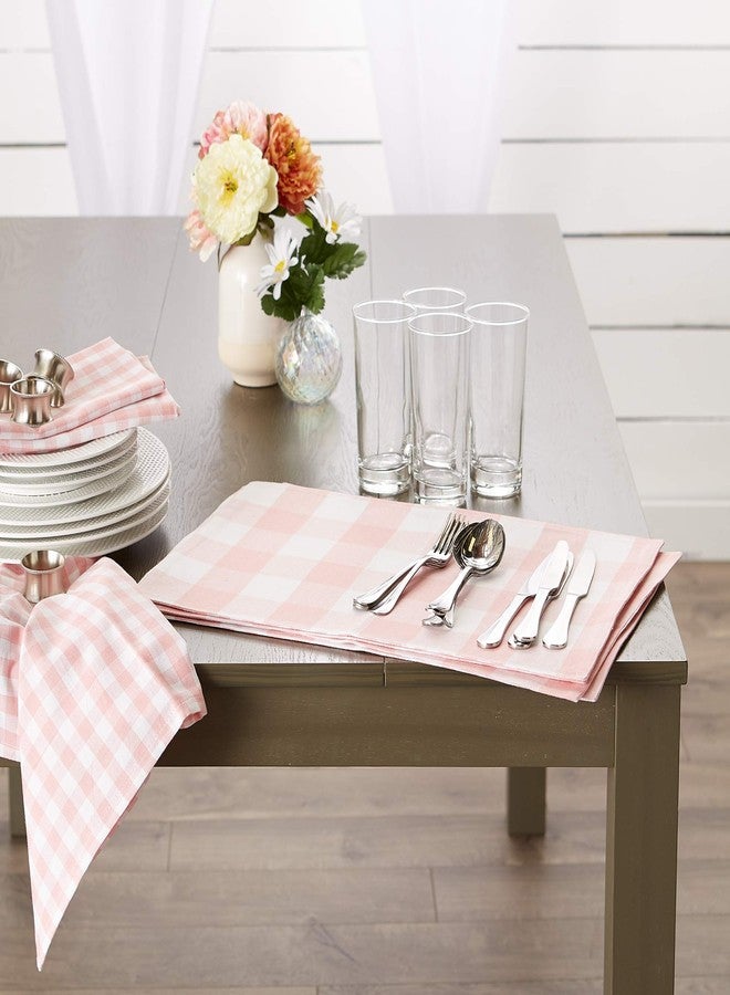 DII Gingham Check Tabletop Collection, Pink, Placemat Set - Image 3