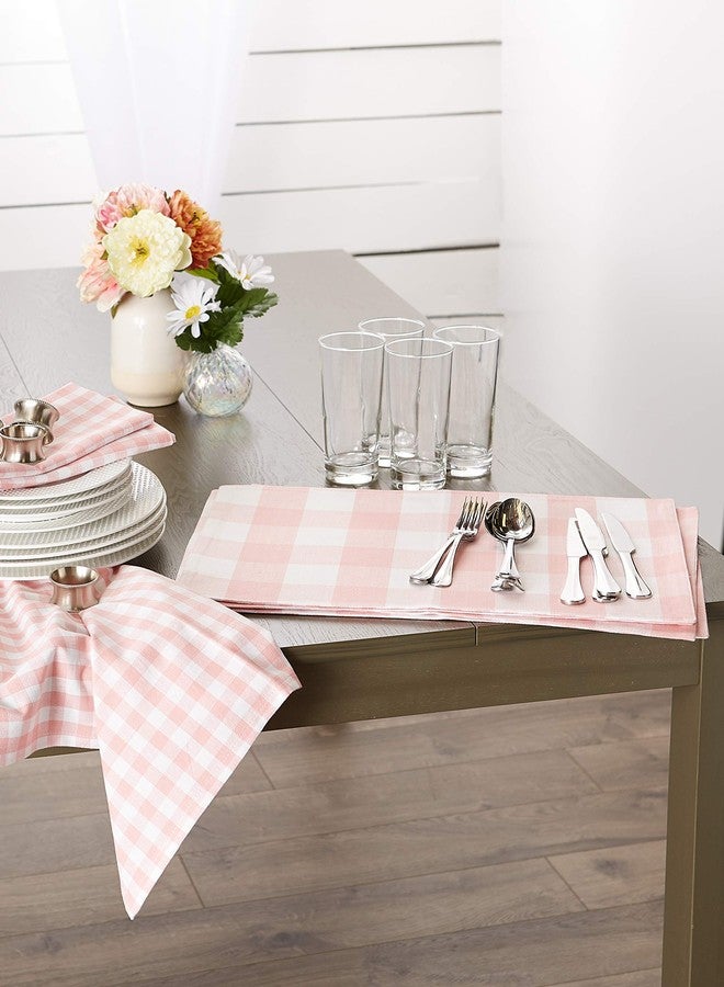 DII Gingham Check Tabletop Collection, Pink, Placemat Set - Image 5