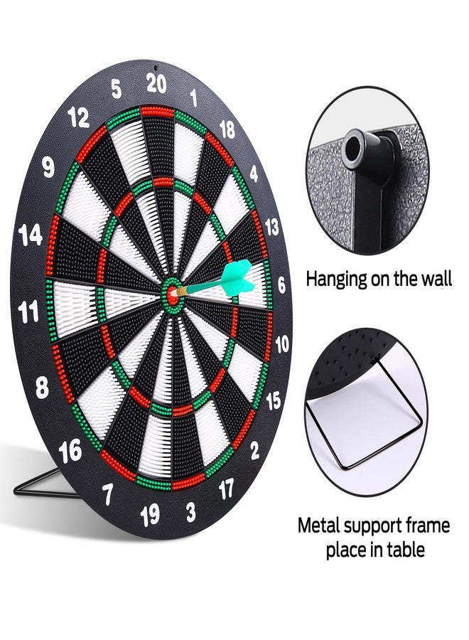 Theefun Safety Dart Board Set -16 Inch Rubber Dartboard Game with 6 Soft Tip Darts for Men Women, Party, Office Family Leisure Sport - Image 2
