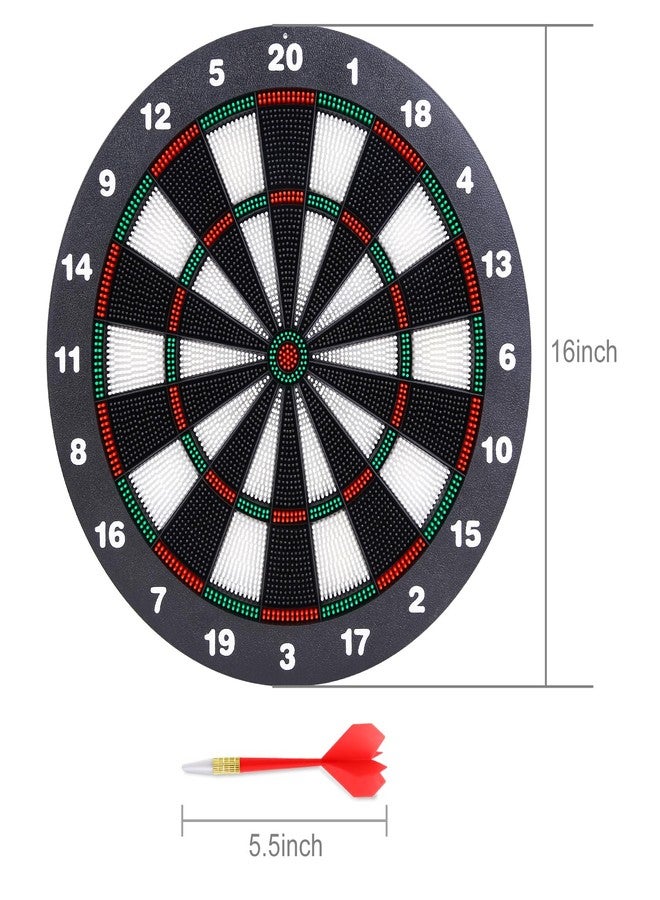 Theefun Safety Dart Board Set -16 Inch Rubber Dartboard Game with 6 Soft Tip Darts for Men Women, Party, Office Family Leisure Sport - Image 5