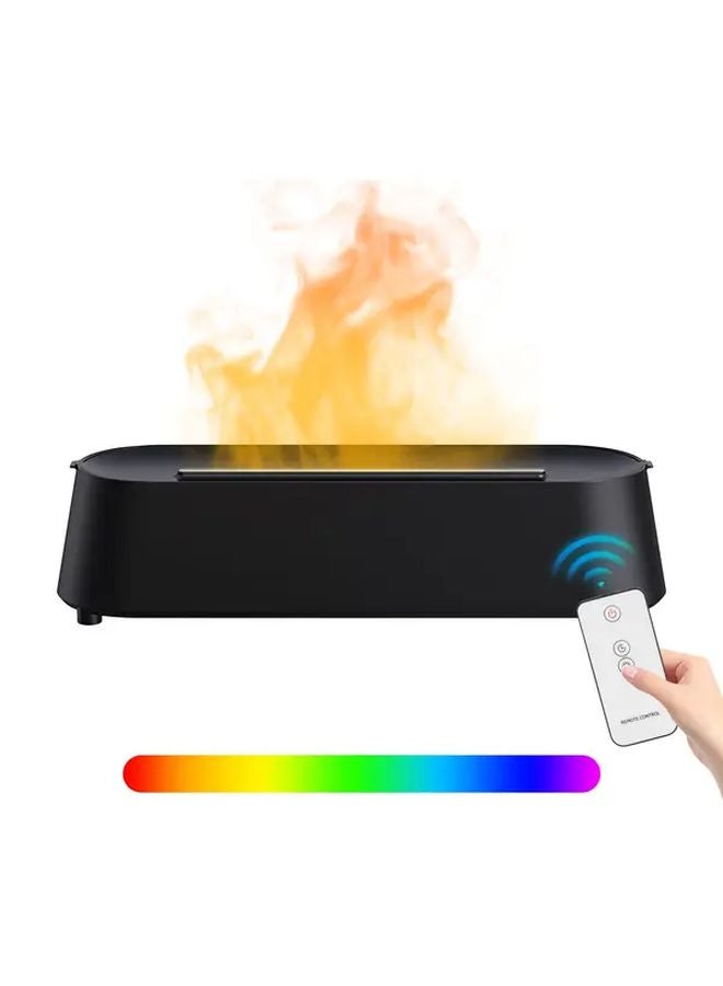 Black 7 Color Flame Diffuser Humidifier USB Essential Oil Air Aroma Night Light - Image 4