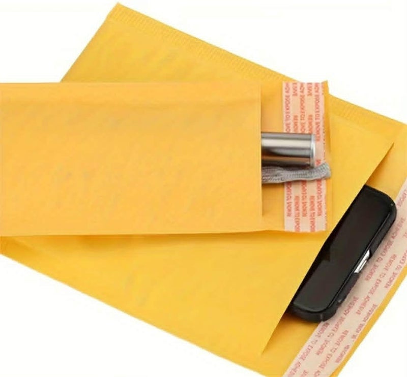 Bubble Padded Envelopes, Yellow Bubble Envelopes, Waterproof, Self Adhesive, 10 Pieces - 11cm x 17cm - Image 4