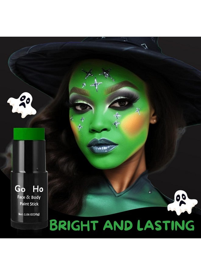Go Ho Cream-Blendable Green Face Paint Stick (1.06 Oz),Full-Coverage Green Body Paint Stick For Adults Children Halloween Cosplay Sfx Shrek Witch Makeup,Waterproof Green Eye Black Stick - Image 3
