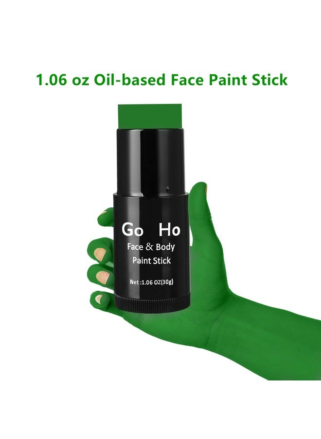 Go Ho Cream-Blendable Green Face Paint Stick (1.06 Oz),Full-Coverage Green Body Paint Stick For Adults Children Halloween Cosplay Sfx Shrek Witch Makeup,Waterproof Green Eye Black Stick - Image 1