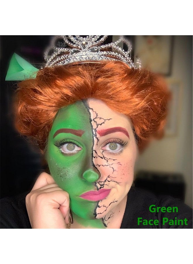 Go Ho Cream-Blendable Green Face Paint Stick (1.06 Oz),Full-Coverage Green Body Paint Stick For Adults Children Halloween Cosplay Sfx Shrek Witch Makeup,Waterproof Green Eye Black Stick - Image 2