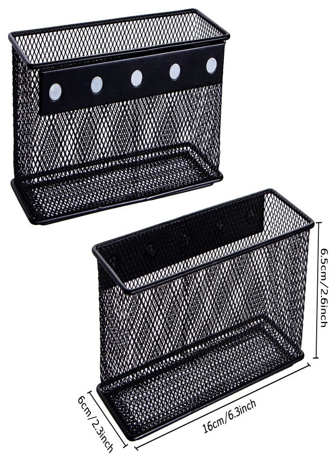 dedoot Magnetic Pencil Holder for refrigerator , Storage Magnetic Basket Mesh Black Strong Magnetic Pen Holder for Refrigerator ,Whiteboard, Locker, Home and Office Organizer, 6.3x2.3x3.6inch - Image 2