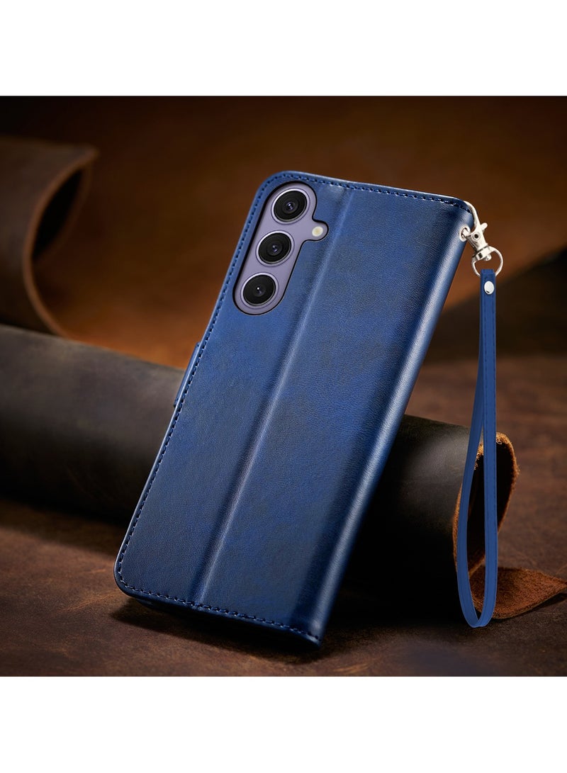 ايكارلوس جراب هاتف من جلد البولي يوريثان وملمس جلد العجل لهاتف Samsung Galaxy A56/A36 5G - أزرق - Image 2