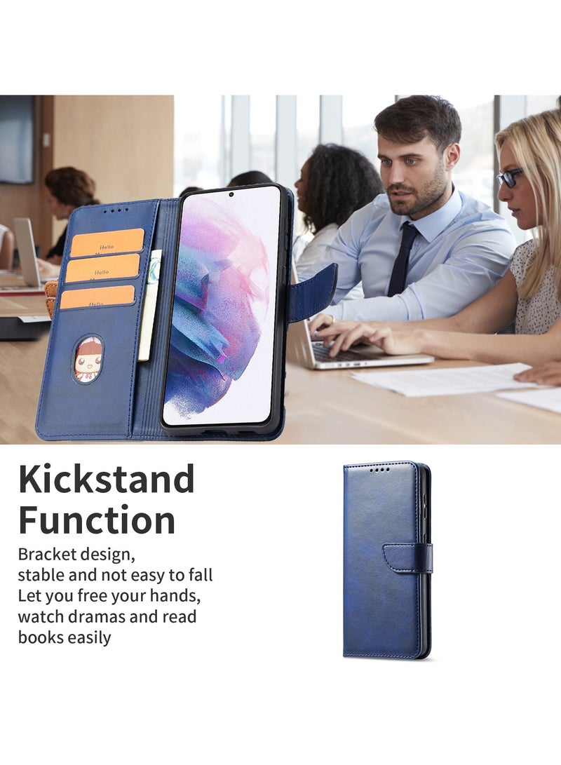 ايكارلوس جراب هاتف من جلد البولي يوريثان وملمس جلد العجل لهاتف Samsung Galaxy A56/A36 5G - أزرق - Image 3