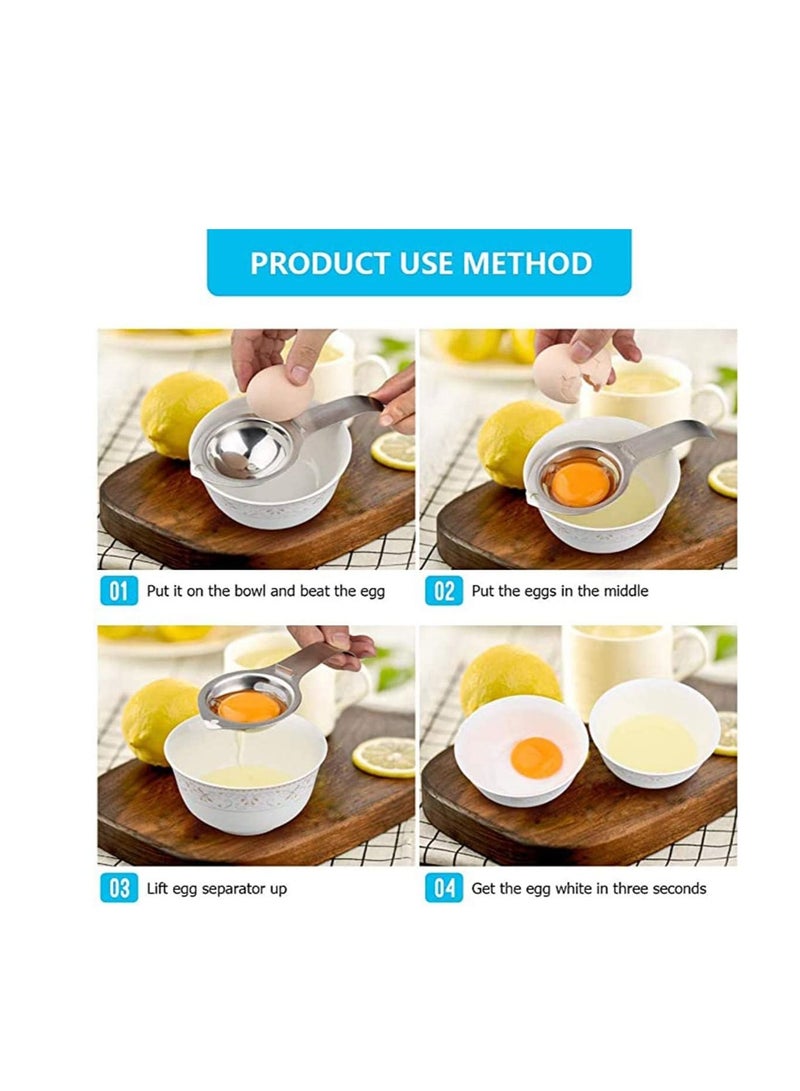 Stainless Steel Egg White Yolk Filter Separator Cooking Tool Dishwasher Safe Chef Kitchen Gadget Silver - Image 3