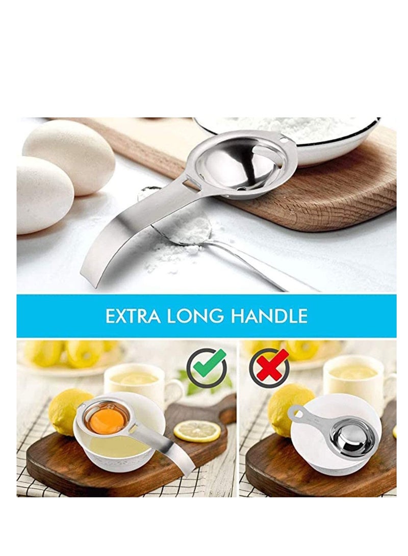 Stainless Steel Egg White Yolk Filter Separator Cooking Tool Dishwasher Safe Chef Kitchen Gadget Silver - Image 4