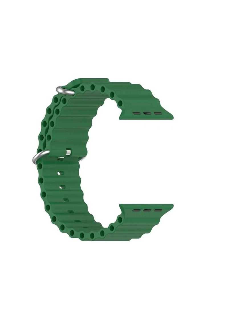 Generic - Ocean Strap For Apple Watch Band Size 42/44/45/49mm Silicone Green - Image 1