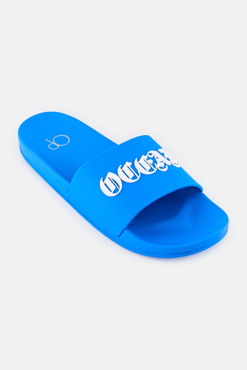Ocean Pacific Men Brand Logo Slip On Slides, Blue  - Image 1