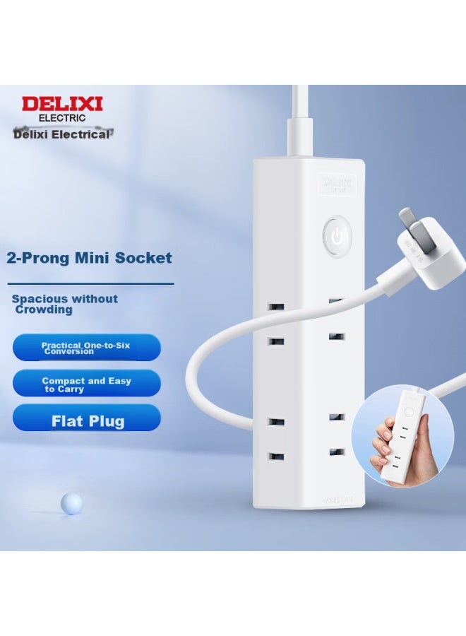 Delixi Power Extension Cord, Mini Socket, Two-g Power Strip, Power Strip, Travel Adapter, Portable One-to Control Switch, 0.6 Meters - Image 1