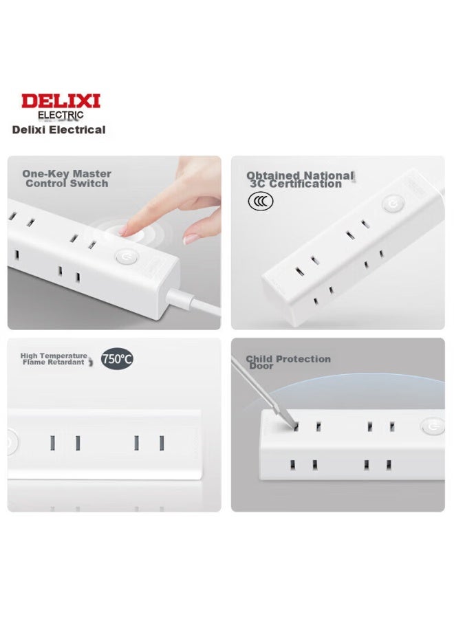 Delixi Power Extension Cord, Mini Socket, Two-g Power Strip, Power Strip, Travel Adapter, Portable One-to Control Switch, 0.6 Meters - Image 2