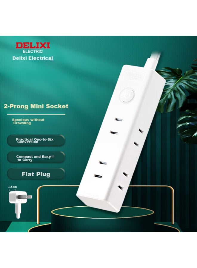 Delixi Power Extension Cord, Mini Socket, Two-g Power Strip, Power Strip, Travel Adapter, Portable One-to Control Switch, 0.6 Meters - Image 5