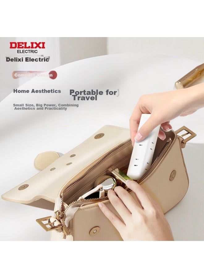 Delixi Power Extension Cord, Mini Socket, Two-g Power Strip, Power Strip, Travel Adapter, Portable One-to Control Switch, 0.6 Meters - Image 4