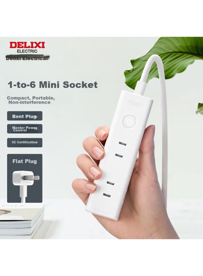 Delixi Power Extension Cord, Mini Socket, Two-g Power Strip, Power Strip, Travel Adapter, Portable One-to Control Switch, 0.6 Meters - Image 3
