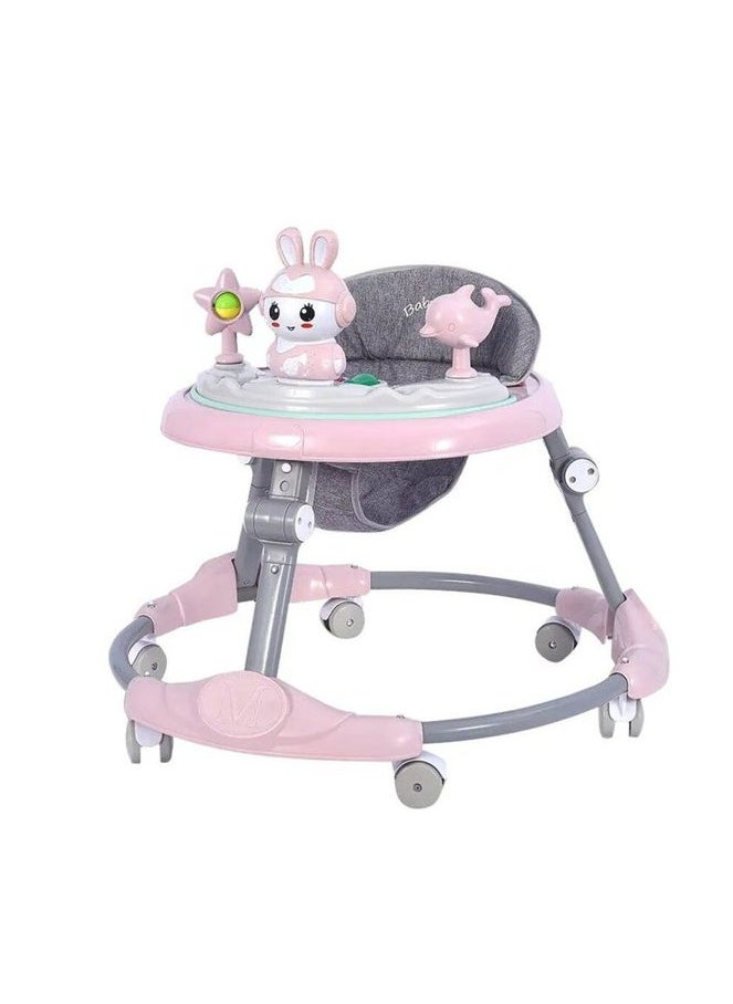 Baby Walker - Baby Walker With Toys And Music - Baby Walker - Teaching The Child To Walk - Adjustable In Height And Easily Foldable - For Teaching Children To Walk And Strengthening Leg Muscles - Anti-Roll And A Fun Babysitter, Ideal For The Child And A Designated Place For Food And - Pink Color - Image 1