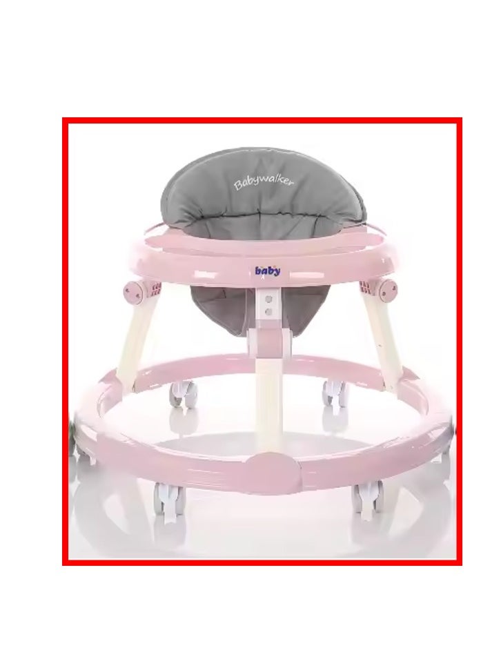 Baby Walker - Baby Walker With Toys And Music - Baby Walker - Teaching The Child To Walk - Adjustable In Height And Easily Foldable - For Teaching Children To Walk And Strengthening Leg Muscles - Anti-Roll And A Fun Babysitter, Ideal For The Child And A Designated Place For Food And - Pink Color - Image 1