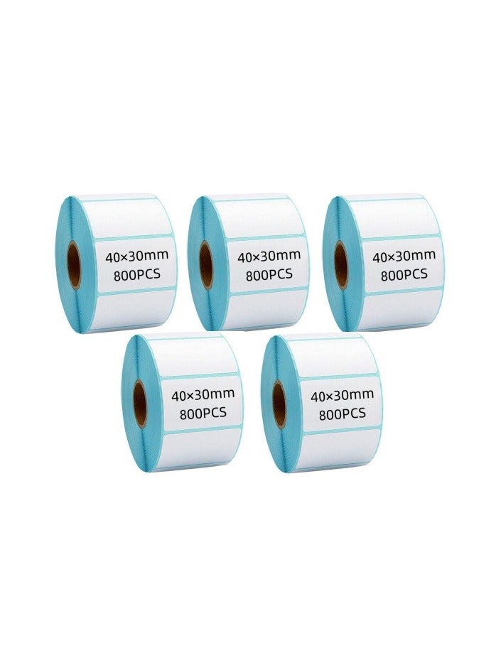 Generic 4000 Pcs, 40mm x 30mm Self Adhesive Label Synthetic Thermal Sticker,1.57 x 1.18 Inch Labels Thermal Printer Paper, Tear Resistant, Waterproof, High Temperature Resistant  - Image 1