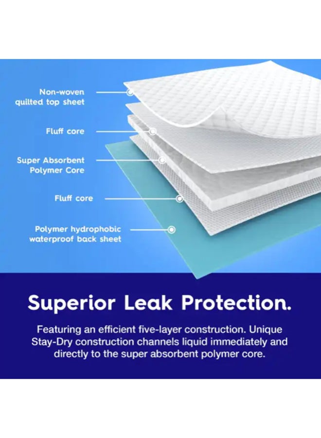 Cute 'n' Cuddle Pack Of 150 Disposable Soft Ultra Absorbent Waterproof Diaper Mess-Free Changing Mat Liners Baby Changing Mat Cover Bed Pads, Blue, 60 CM X 90 CM - Image 3