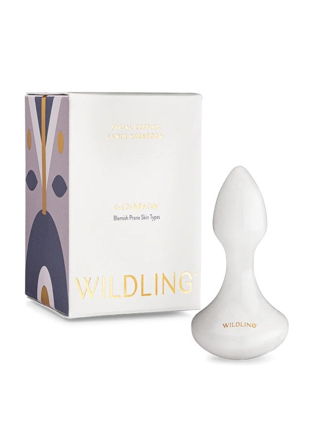 WILDLING Lumin Mushroom | Facial Massage Stone | Made with White Jade | Designed to Cool + De-puff + Calm the Skin | Perfect with Lumin Oil - Image 1