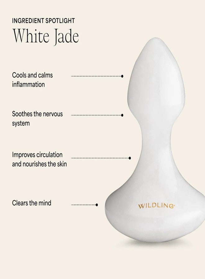 WILDLING Lumin Mushroom | Facial Massage Stone | Made with White Jade | Designed to Cool + De-puff + Calm the Skin | Perfect with Lumin Oil - Image 3