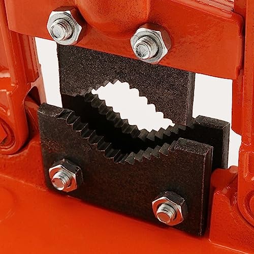 MUKLEI 2 Pack 0.4 to 2.4 Inches Heavy Duty Pipe Vise, Forged Bench Yoke Pipe Vice Threader Pipe Plumbing Vise for Cutting, Fixing Pipes from 10 to 60mm, Orange - Image 3